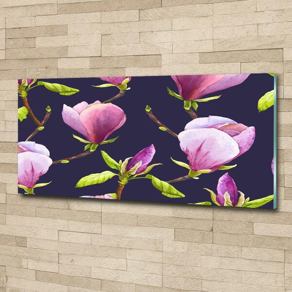 Glasbild Magnolie