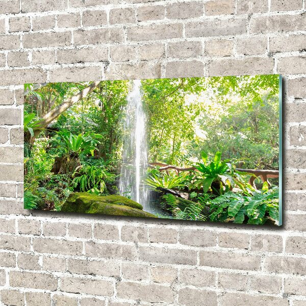 Foto glasbild Wasserfall