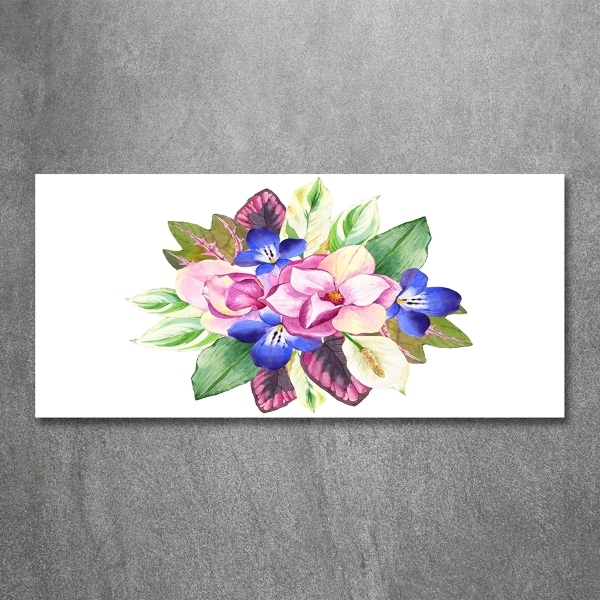 Glasbild Ein Blumenstrauß