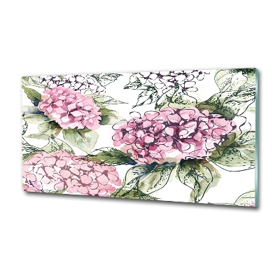 Foto glasbild Hortensie