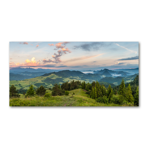 Foto glasbild Panorama der Pieniny-Berge