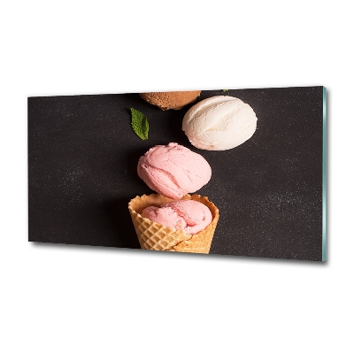 Glasbild Eiscreme in einer Waffeltüte