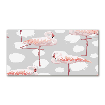 Glasbild Flamingos