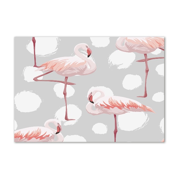 Glasbild Flamingos