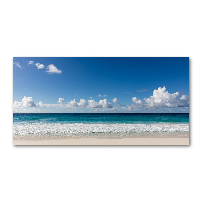 Foto glasbild Strand der Seychellen