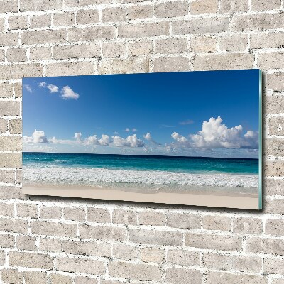 Foto glasbild Strand der Seychellen