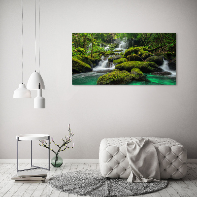 Foto glasbild Wasserfall im Wald