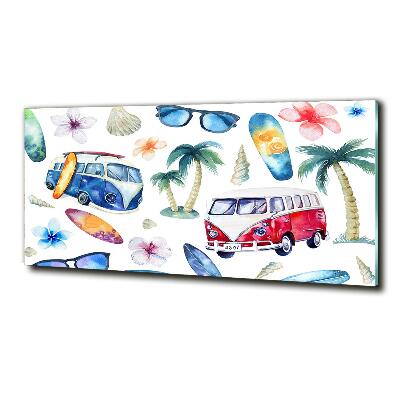 Glasbild Surfsymbole