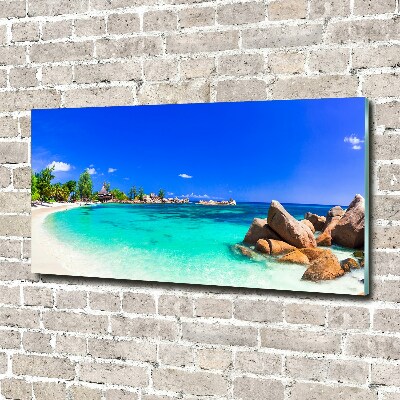 Foto glasbild Strand der Seychellen