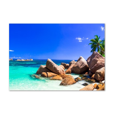 Foto glasbild Strand der Seychellen