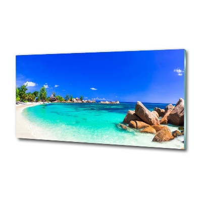 Foto glasbild Strand der Seychellen