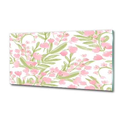 Glasbild Blumenmuster