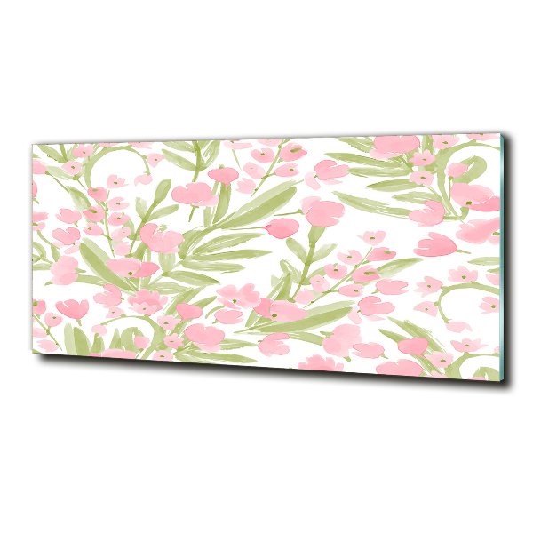 Glasbild Blumenmuster