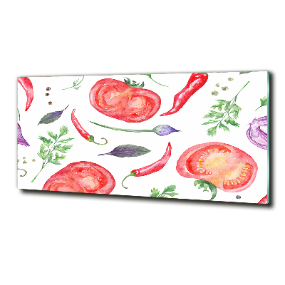 Foto glasbild Tomaten und Gewürze