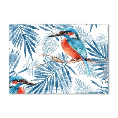 Foto glasbild Pflanzen und Vögel