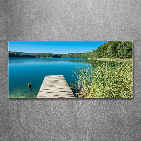 Glasbild Pier am See