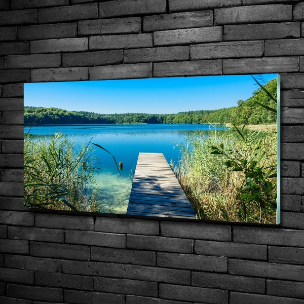 Foto glasbild Pier am See