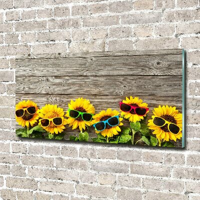 Glasbild Sonnenblumen