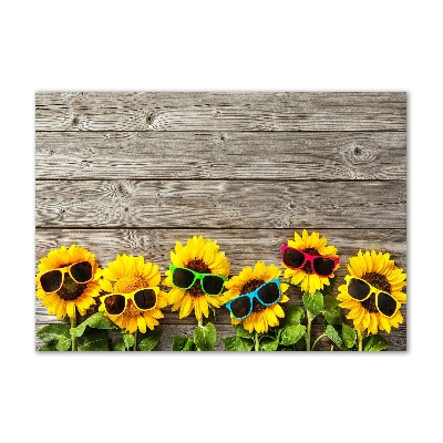 Glasbild Sonnenblumen
