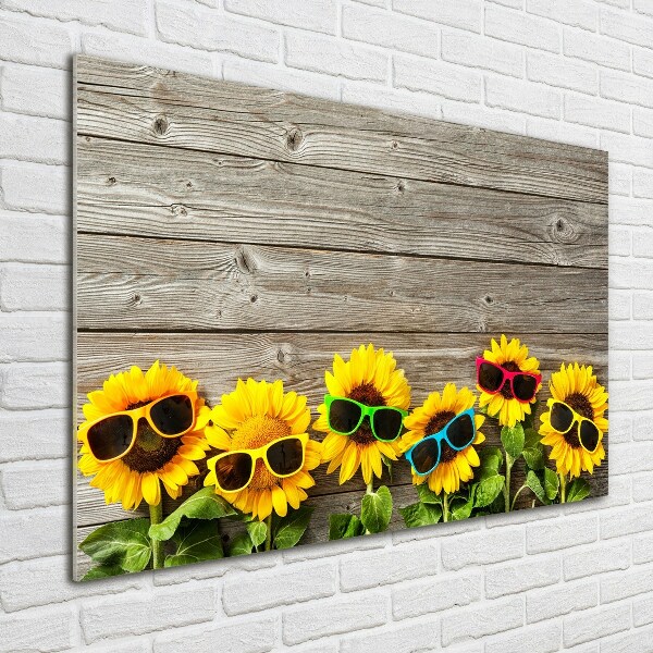 Glasbild Sonnenblumen
