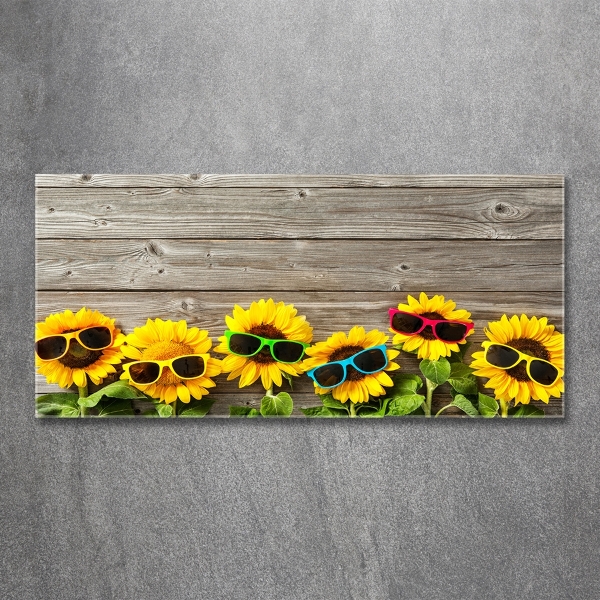 Glasbild Sonnenblumen