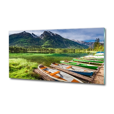 Bild auf glas Boote auf dem See