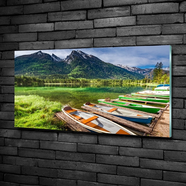 Bild auf glas Boote auf dem See