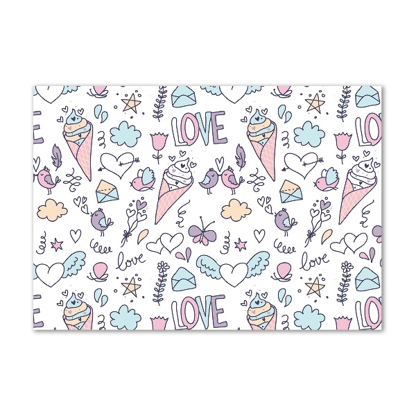 Glasbild Romantisches Muster