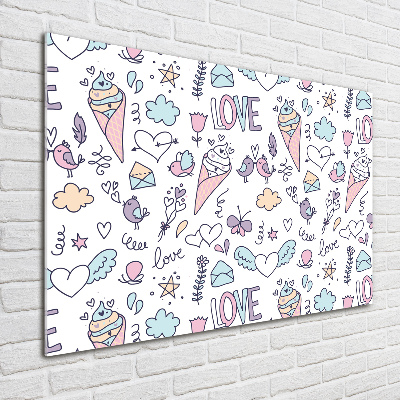 Glasbild Romantisches Muster