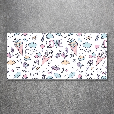 Glasbild Romantisches Muster