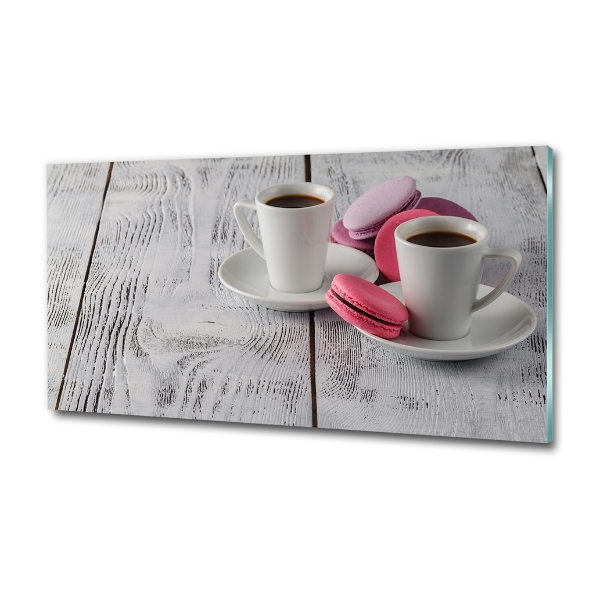 Glasbild Kaffee und Kekse