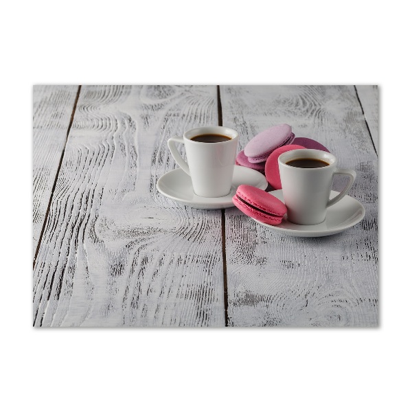 Glasbild Kaffee und Kekse