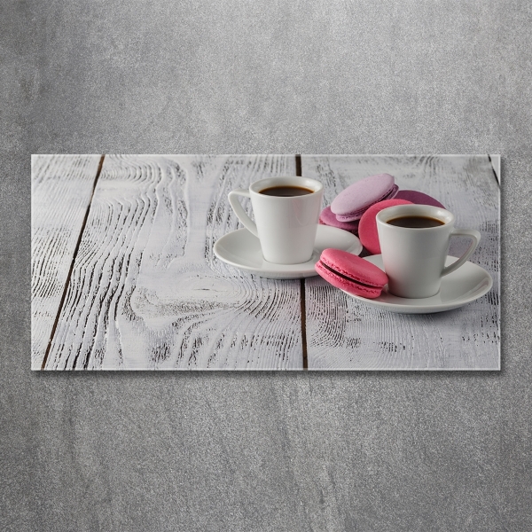 Glasbild Kaffee und Kekse