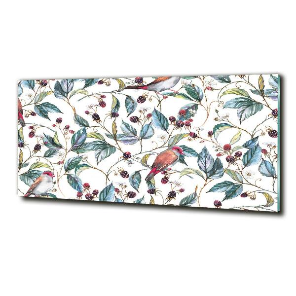 Bild auf glas Brombeeren und Vögel