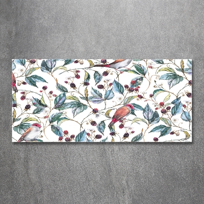 Bild auf glas Brombeeren und Vögel