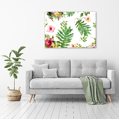 Glasbild Blumenmuster