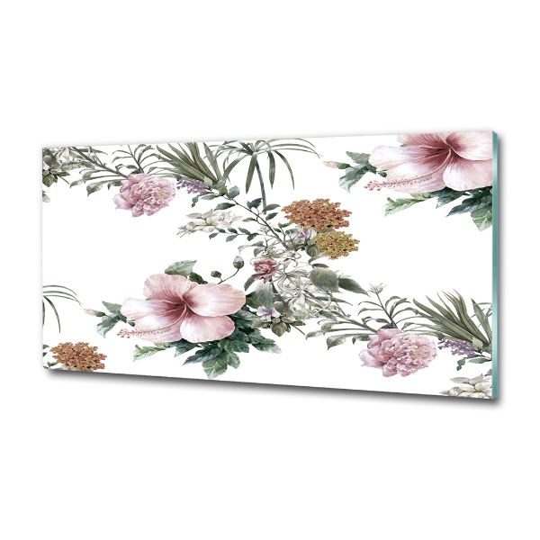 Foto glasbild Blumenmuster