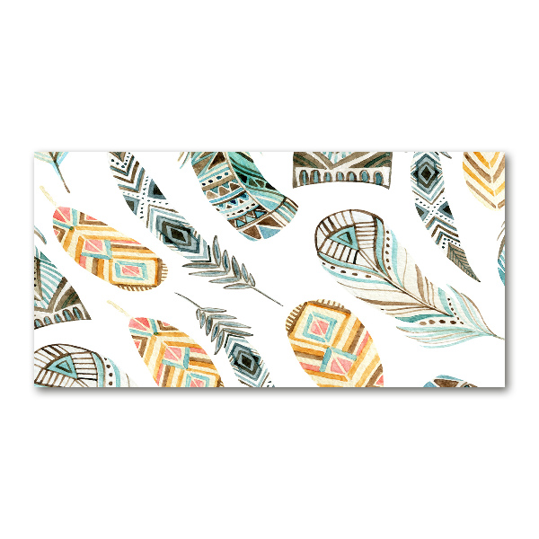 Glasbild Ethnische Federn