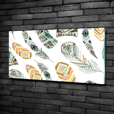 Glasbild Ethnische Federn