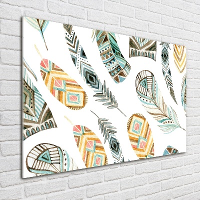 Glasbild Ethnische Federn