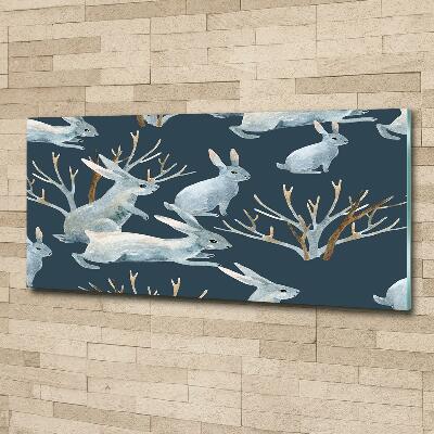 Foto glasbild Kaninchen im Winter