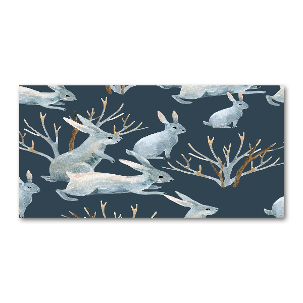 Foto glasbild Kaninchen im Winter