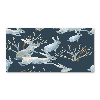 Foto glasbild Kaninchen im Winter