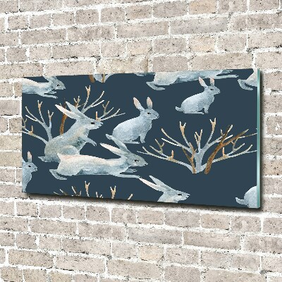 Foto glasbild Kaninchen im Winter