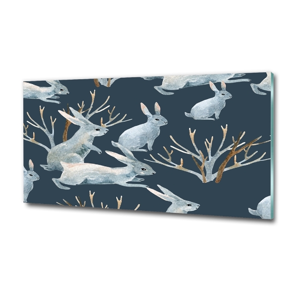 Foto glasbild Kaninchen im Winter