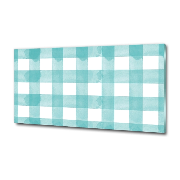 Foto glasbild Blau kariert