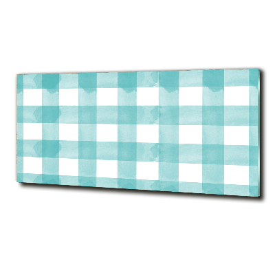 Foto glasbild Blau kariert