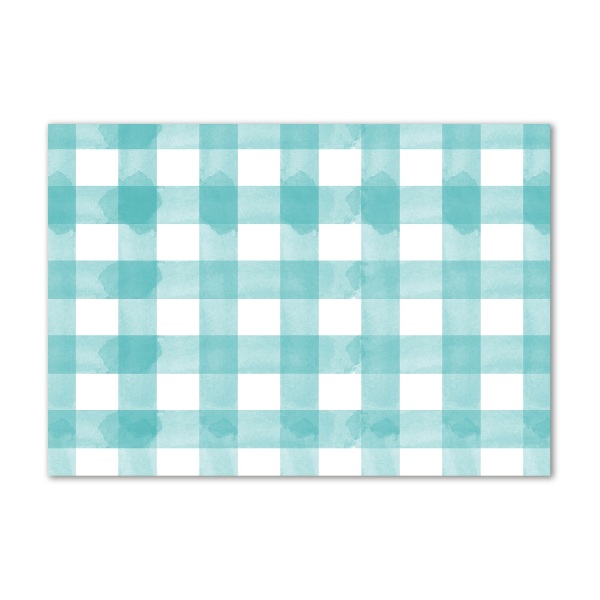 Foto glasbild Blau kariert