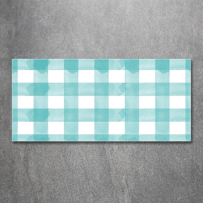 Foto glasbild Blau kariert