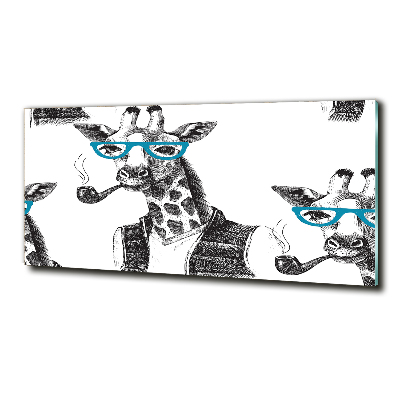 Bild auf glas Giraffe mit Brille